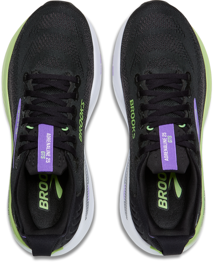 Brooks Womens Adrenaline GTS 25 - Black/Blackened Pearl/Purple - Stability - AW26