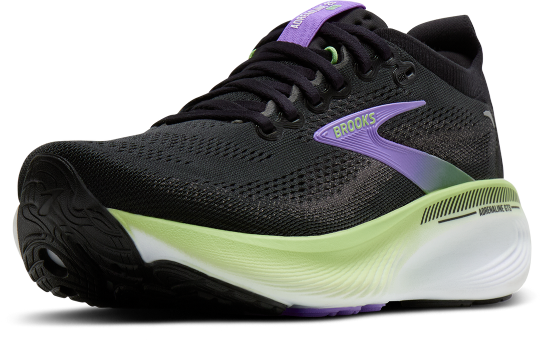 Brooks Womens Adrenaline GTS 25 - Black/Blackened Pearl/Purple - Stability - AW26