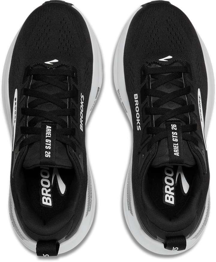 Brooks Womens Ariel GTS 26 Wide - D Width - Black/Grey/White - Stability - SS26