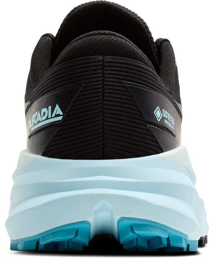 Brooks Womens Cascadia 19 GTX - Black/Ebony/Blue Flower - Trail - AW25