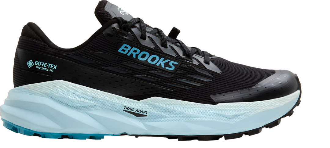 Brooks Womens Cascadia 19 GTX - Black/Ebony/Blue Flower - Trail - AW25