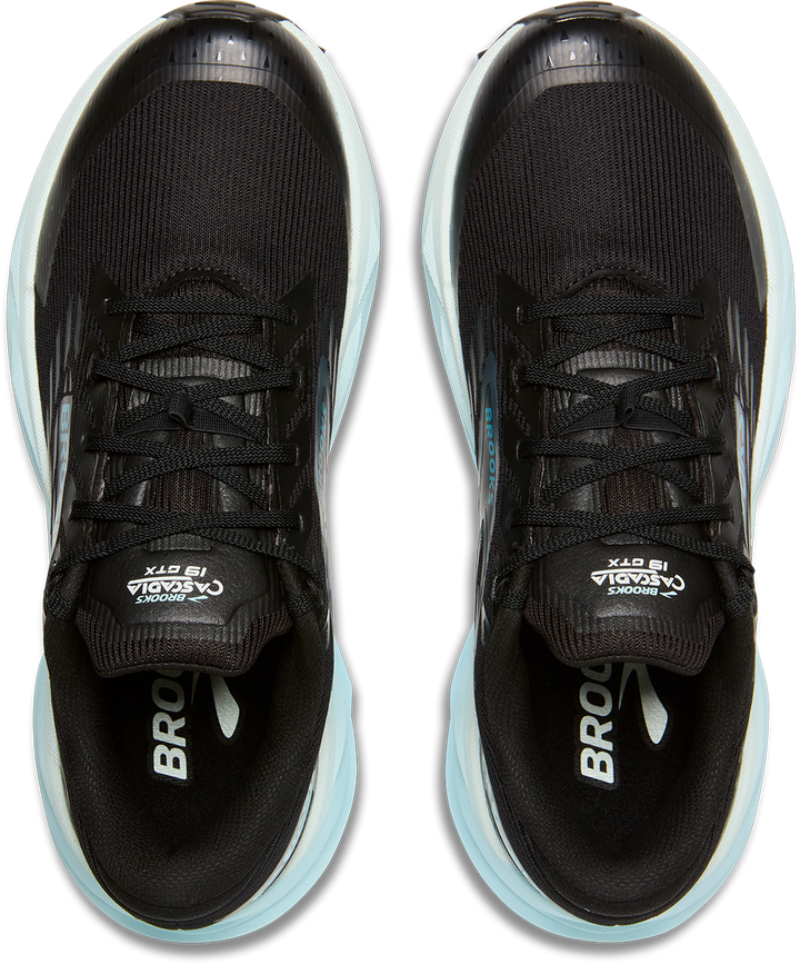 Brooks Womens Cascadia 19 GTX - Black/Ebony/Blue Flower - Trail - AW25