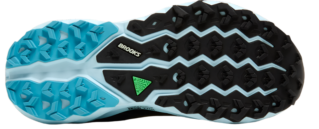 Brooks Womens Cascadia 19 GTX - Black/Ebony/Blue Flower - Trail - AW25