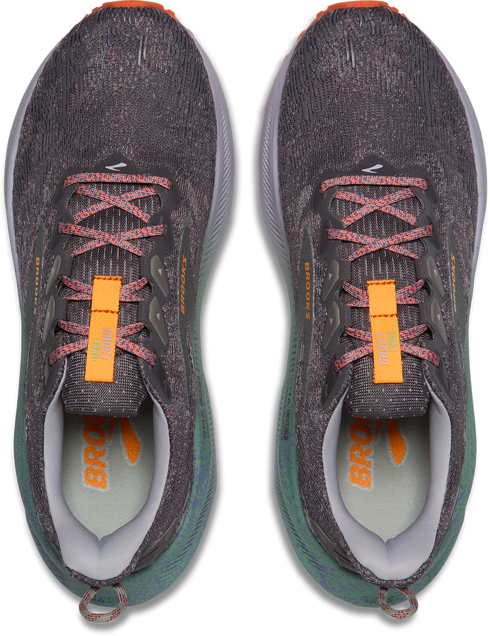 Brooks Womens Ghost Trail - Shark/Jade/Orange - Trail - AW26