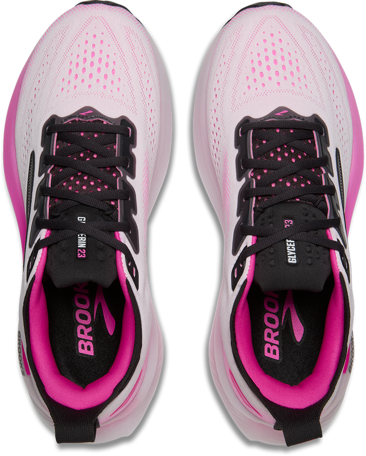 Brooks Womens Glycerin 23 - White/Phantom/Cyber Pink - Neutral - SS26