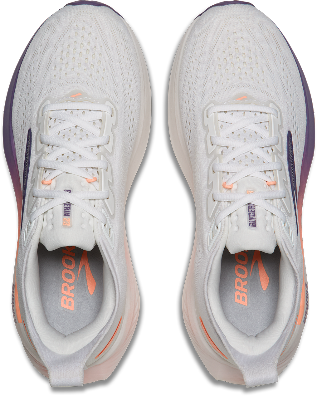 Brooks Womens Glycerin 23 - White/Mulled Grape/Clear - Neutral - AW26