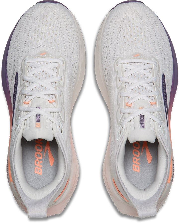 Brooks Womens Glycerin 23 - White/Mulled Grape/Clear - Neutral - AW26