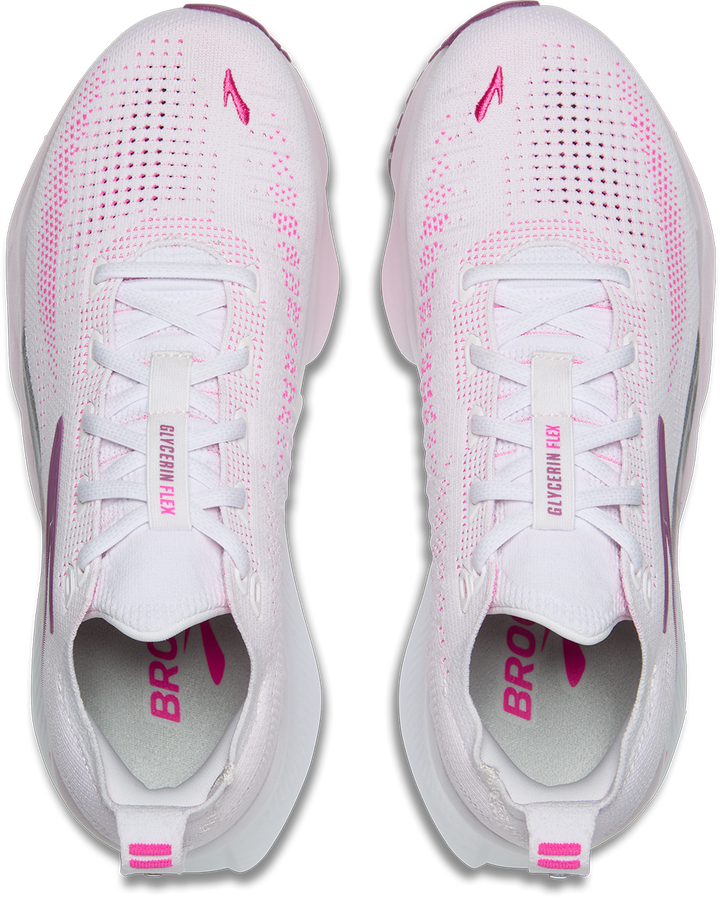 Brooks Womens Glycerin Flex - White/Cyber Pink/Argyle - SS26