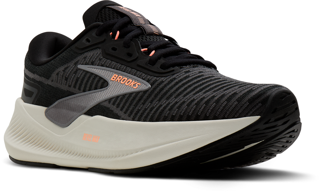 Brooks Womens Revel Max - Black/Blackened Pearl/Coral - Neutral - AW26
