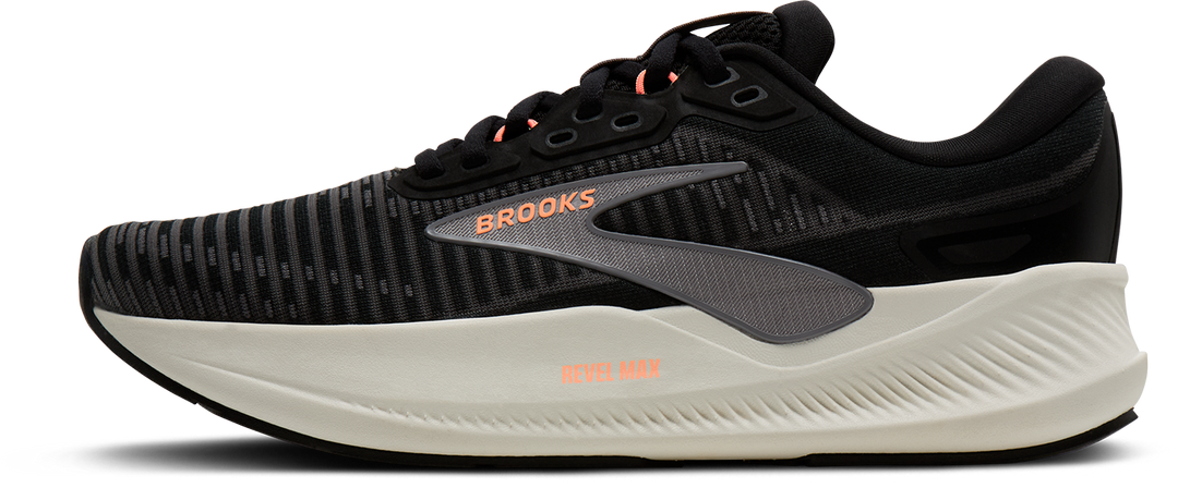 Brooks Womens Revel Max - Black/Blackened Pearl/Coral - Neutral - AW26