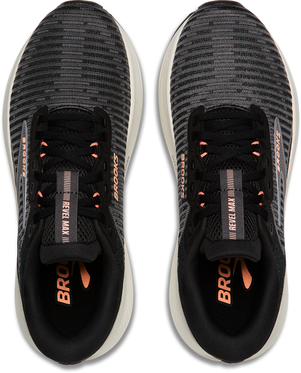 Brooks Womens Revel Max - Black/Blackened Pearl/Coral - Neutral - AW26