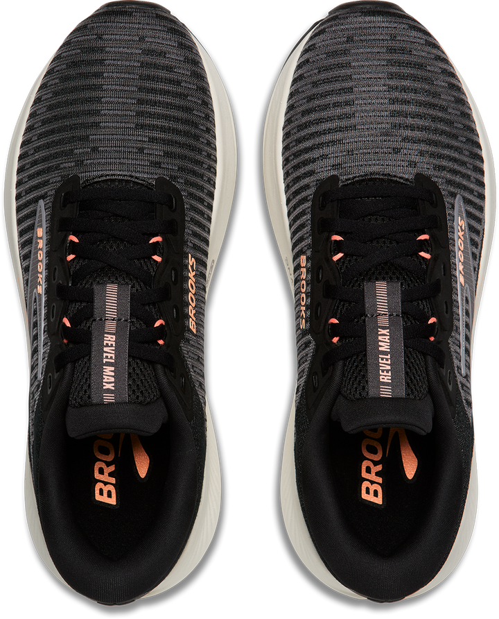 Brooks Womens Revel Max - Black/Blackened Pearl/Coral - Neutral - AW26