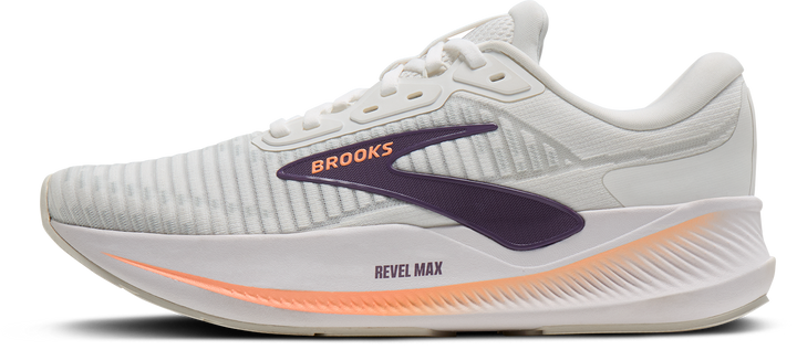 Brooks Womens Revel Max - Bright White/Mulled Grape/Peach - Neutral - AW26