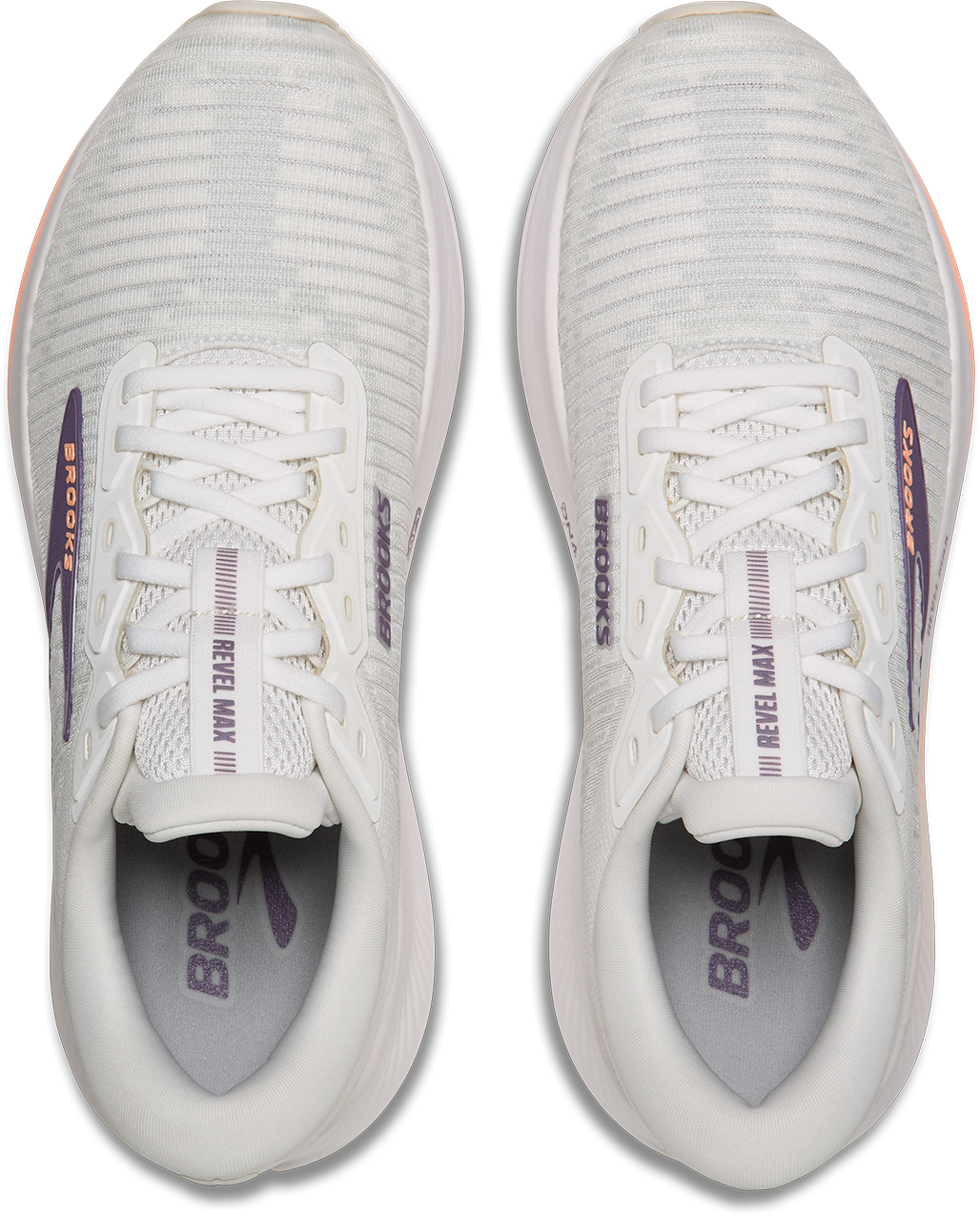 Brooks Womens Revel Max - Bright White/Mulled Grape/Peach - Neutral - AW26
