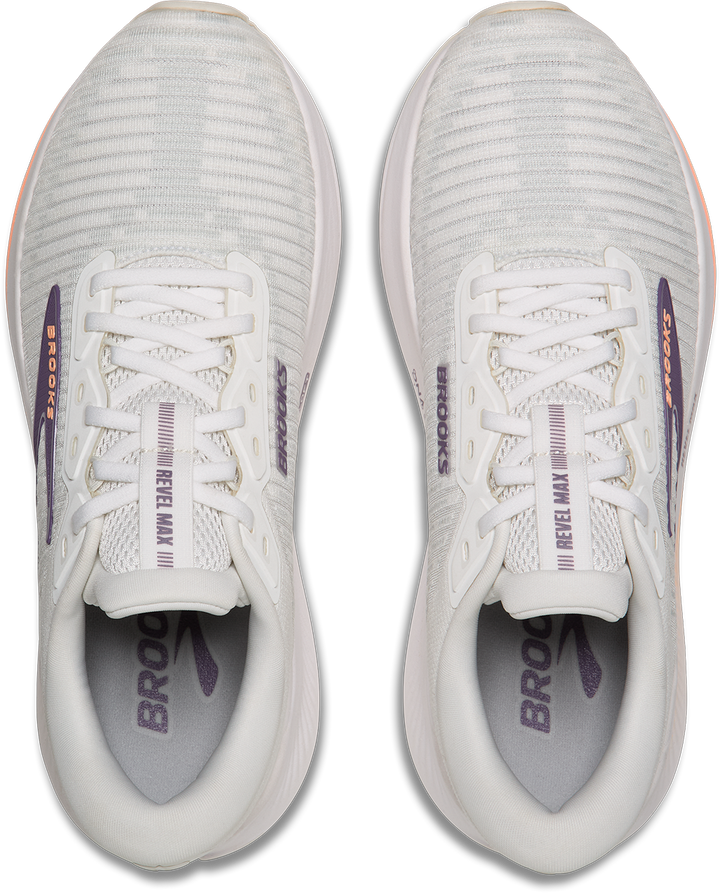 Brooks Womens Revel Max - Bright White/Mulled Grape/Peach - Neutral - AW26