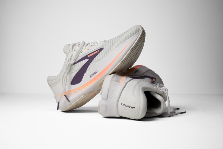 Brooks Womens Revel Max - Bright White/Mulled Grape/Peach - Neutral - AW26