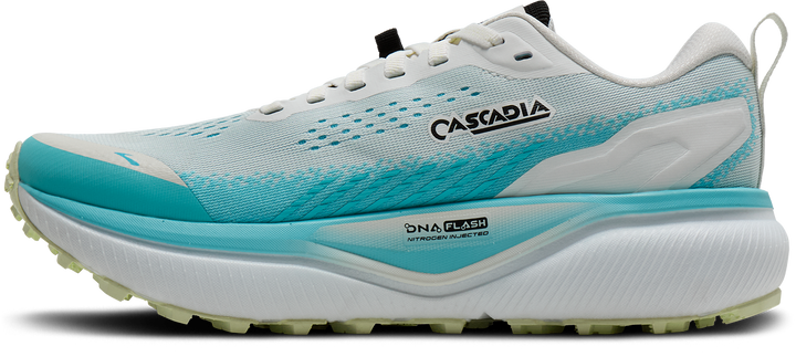 Brooks Womens Cascadia 20 - White/Blue/Black - Trail - AW26