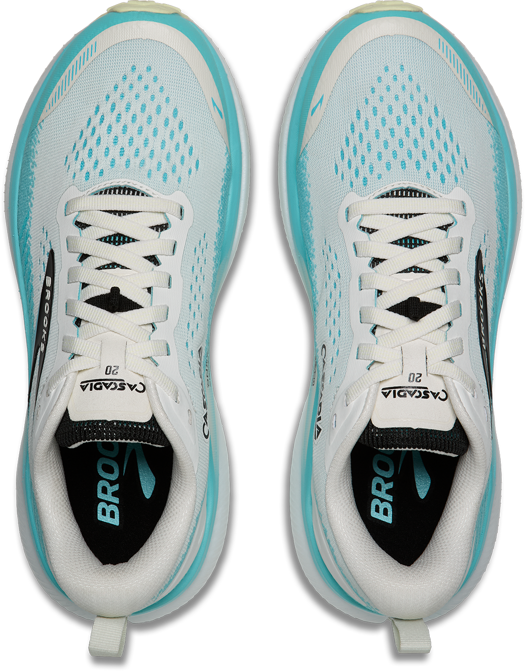 Brooks Womens Cascadia 20 - White/Blue/Black - Trail - AW26