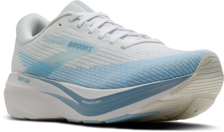 Brooks Womens Ghost Amp - White/Blue/Metallic - Neutral - AW26