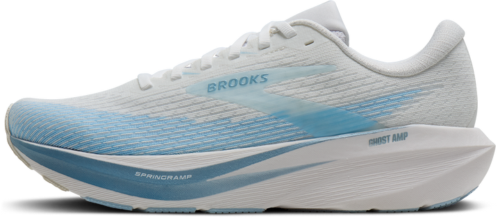 Brooks Womens Ghost Amp - White/Blue/Metallic - Neutral - AW26