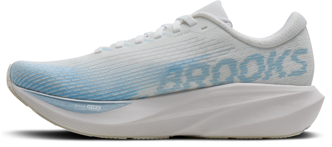 Brooks Womens Ghost Amp - White/Blue/Metallic - Neutral - AW26
