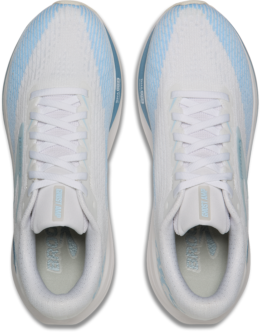 Brooks Womens Ghost Amp - White/Blue/Metallic - Neutral - AW26