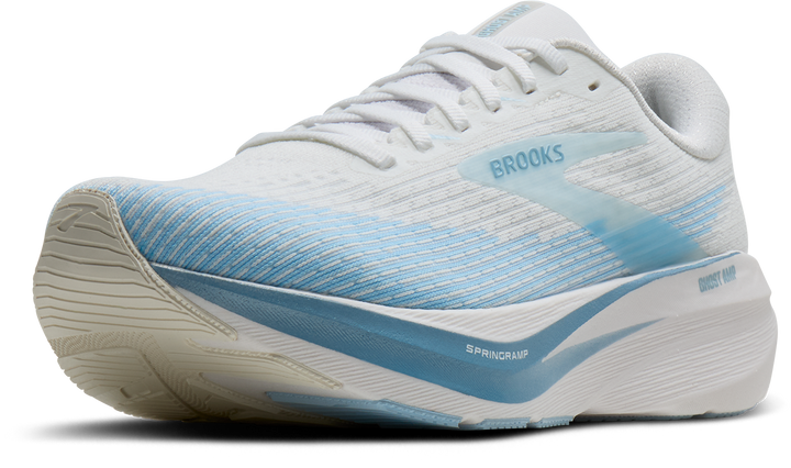 Brooks Womens Ghost Amp - White/Blue/Metallic - Neutral - AW26