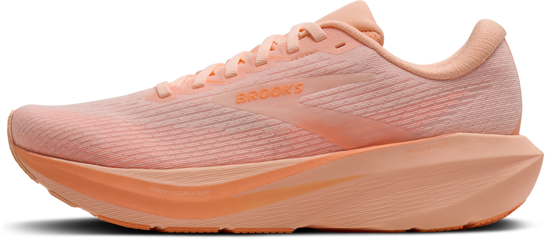 Brooks Womens Ghost Amp - Peach/Peach/White - Neutral - AW26