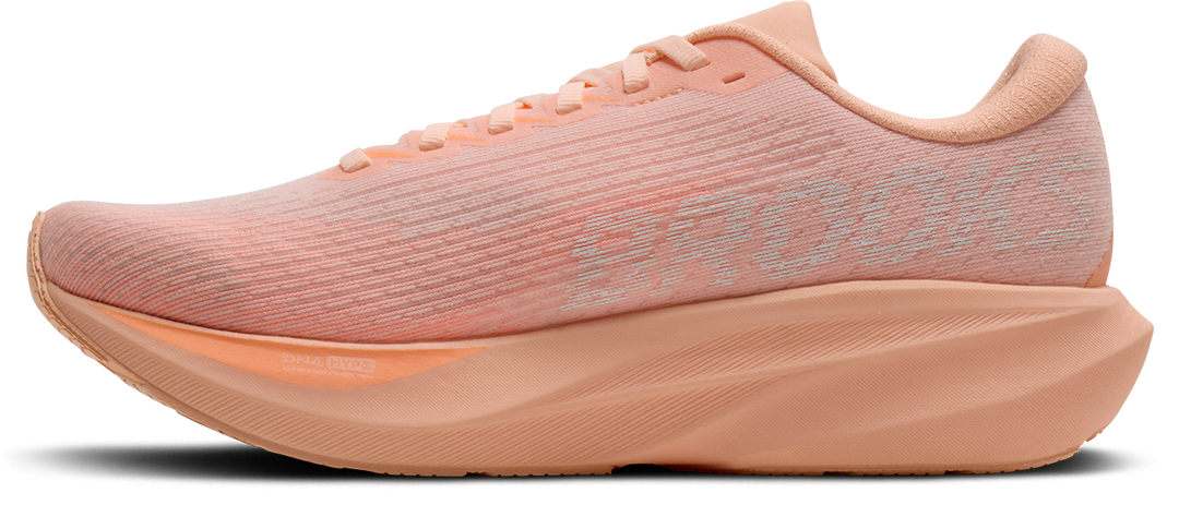 Brooks Womens Ghost Amp - Peach/Peach/White - Neutral - AW26