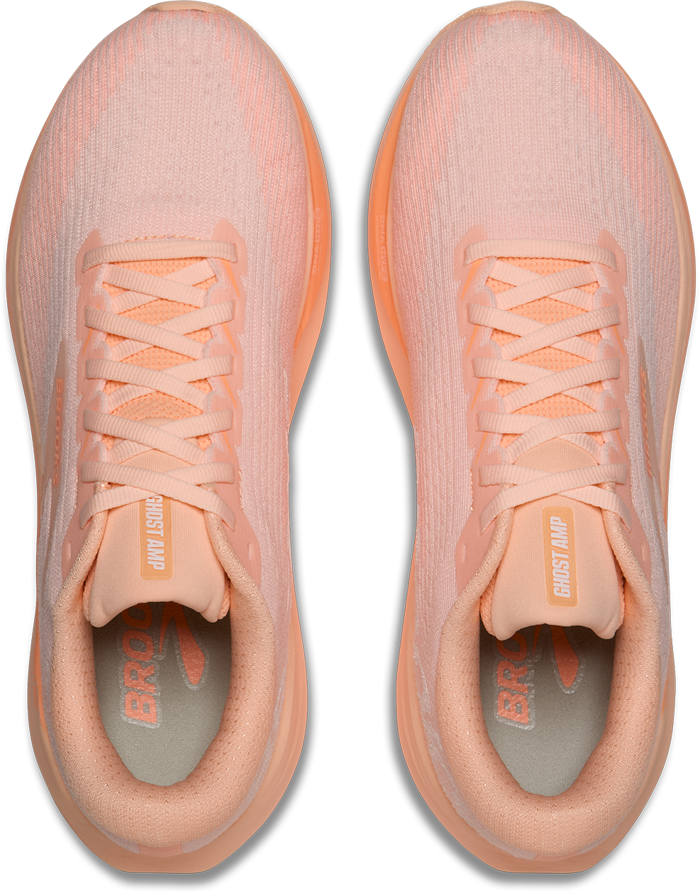 Brooks Womens Ghost Amp - Peach/Peach/White - Neutral - AW26