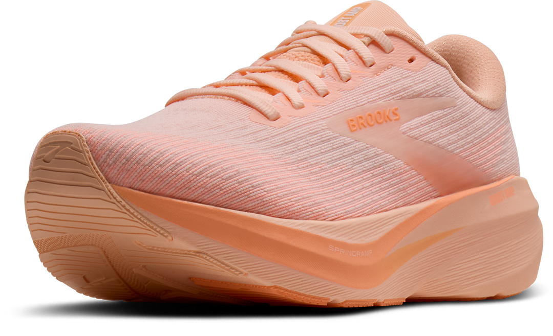 Brooks Womens Ghost Amp - Peach/Peach/White - Neutral - AW26