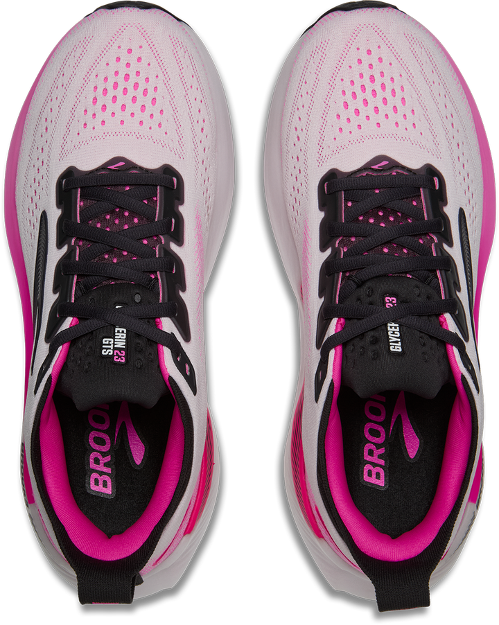 Brooks Womens Glycerin GTS 23 - White/Phantom/Cyber Pink - Stability - SS26