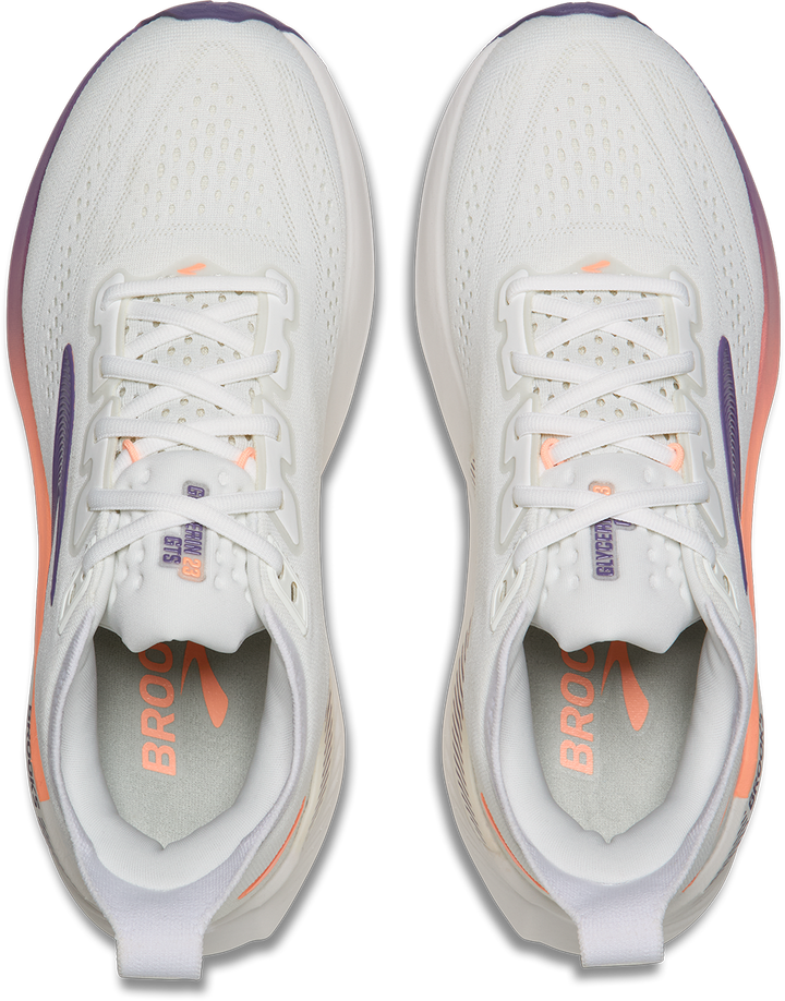 Brooks Womens Glycerin GTS 23 - White/Mulled Grape/Clear - Stability - AW26