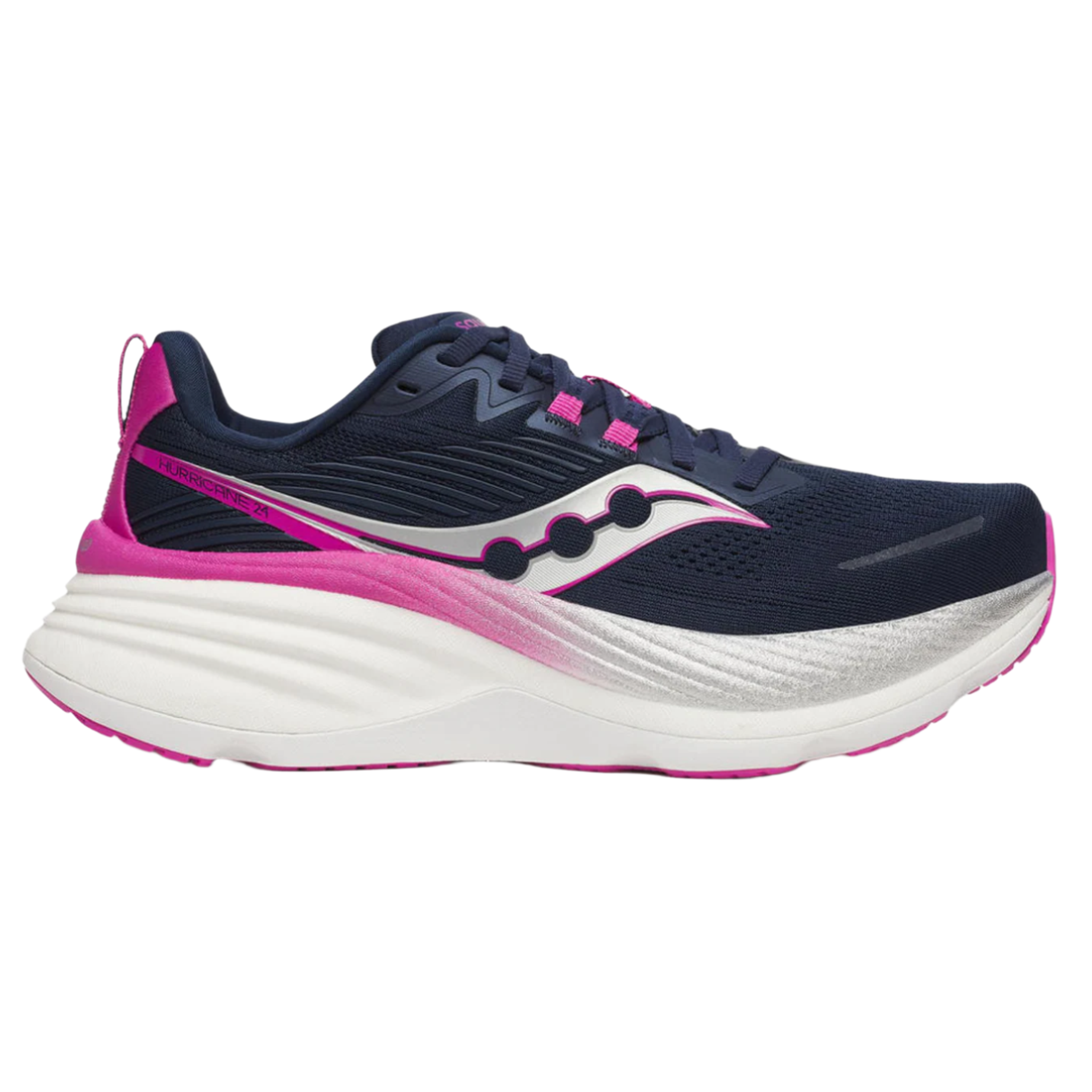 Saucony Womens Hurricane 24 - Navy/Fuchsia  - Stability