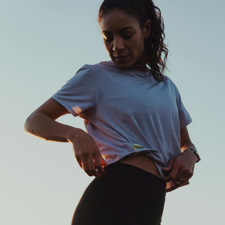 Tracksmith Womens Crop Session Tee - Lavender Aura - SS26