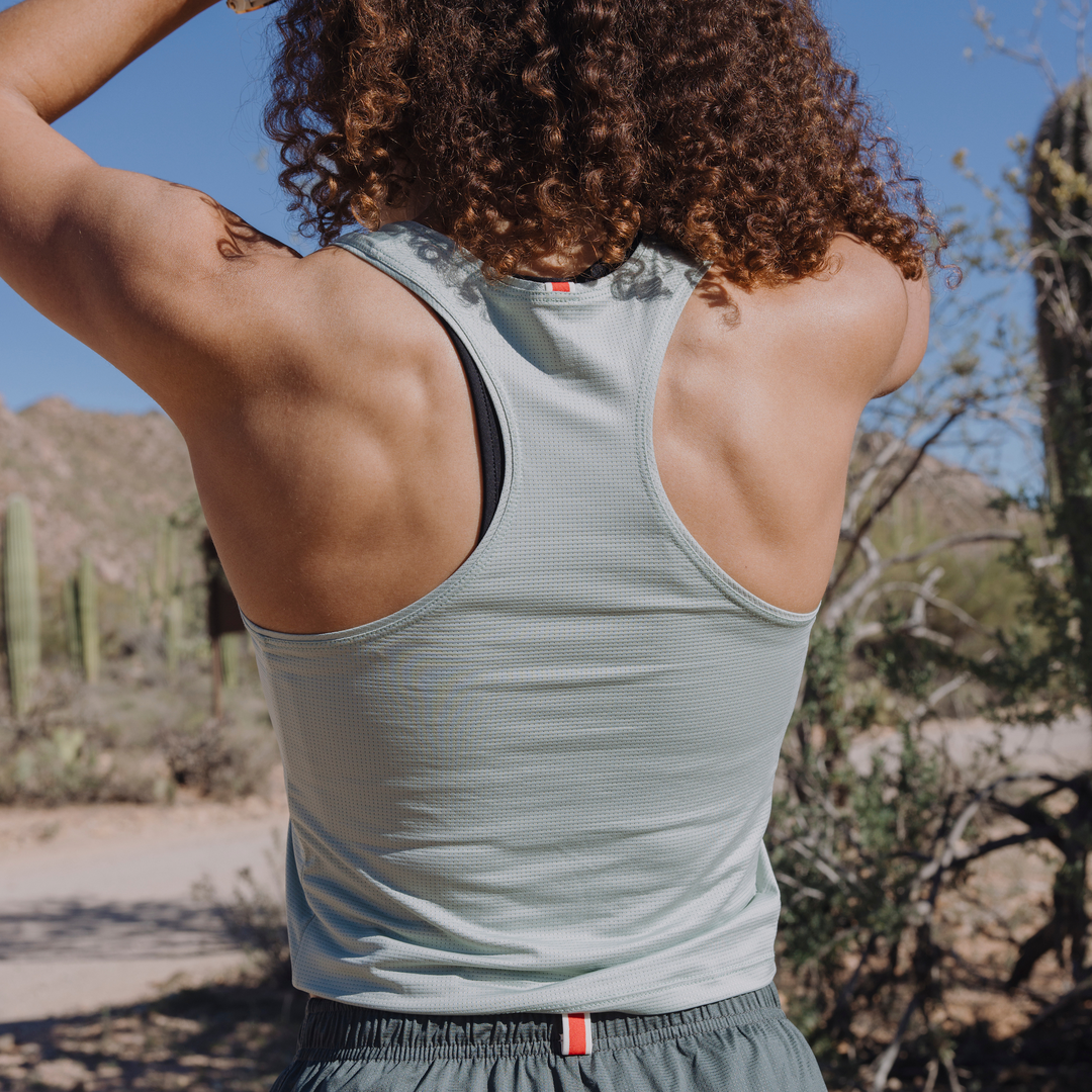 Tracksmith Womens Twilight Crop Tank - Jadeite - SS26