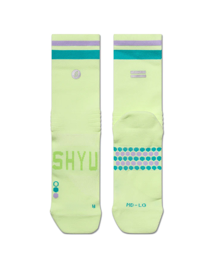 SHYU Racing Half Crew Socks - Pear/Mermaid/Lilac