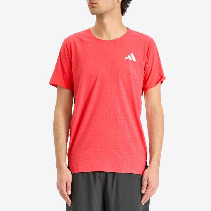 Adidas Mens Adizero Tee - Semi Lucid Red