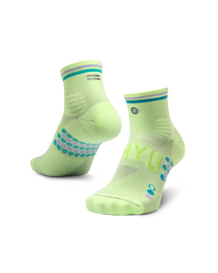 SHYU Racing Quarter Crew Socks - Pear/Mermaid/Lilac