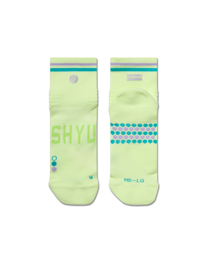 SHYU Racing Quarter Crew Socks - Pear/Mermaid/Lilac