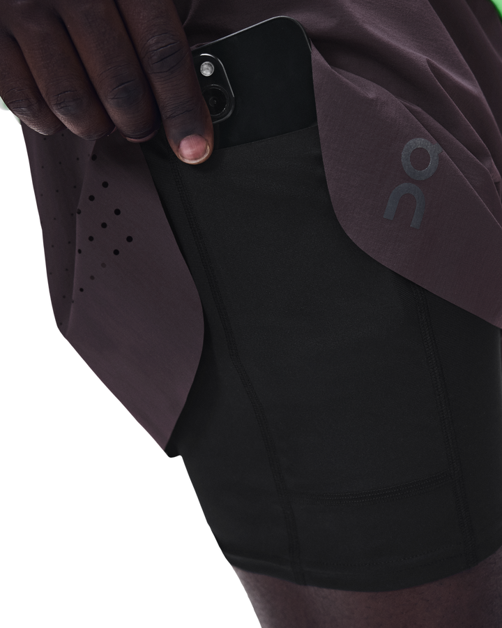 ON Mens Zero 2-in-1 Shorts - Urchin/Black - AW26