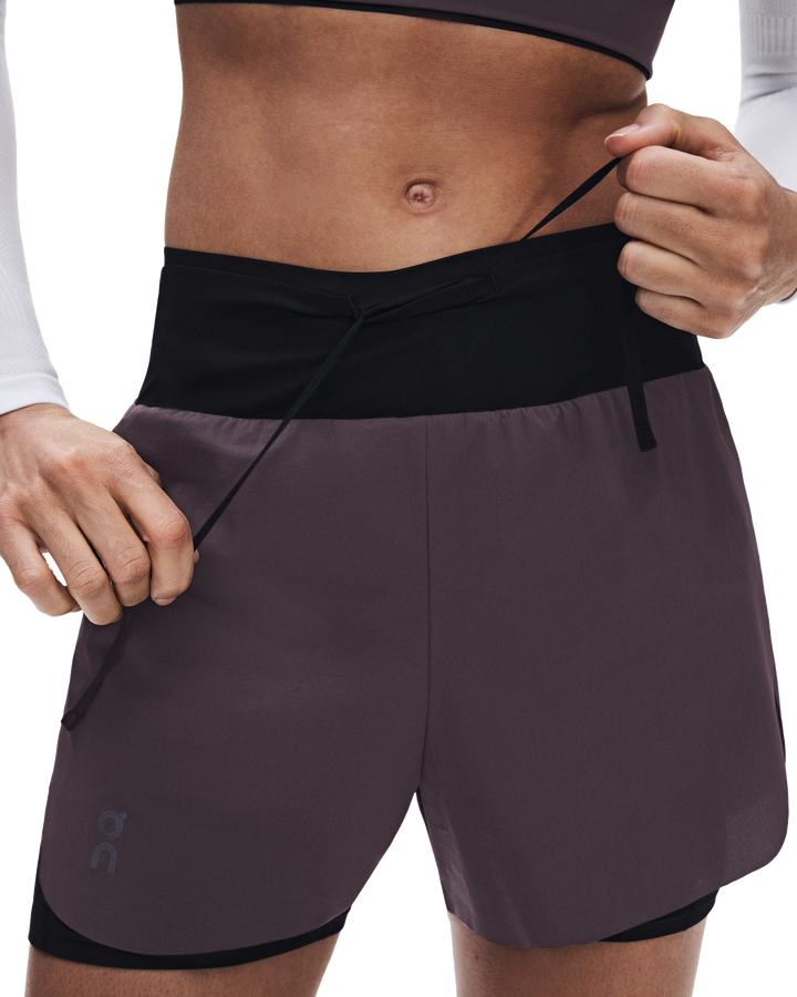 ON Womens Zero 2-in-1 Shorts - Urchin/Black - AW26