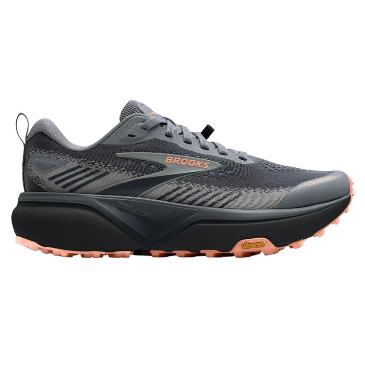Brooks Womens Cascadia 20 Wide - D Width - Grey/Grey/Peach - Trail - AW26