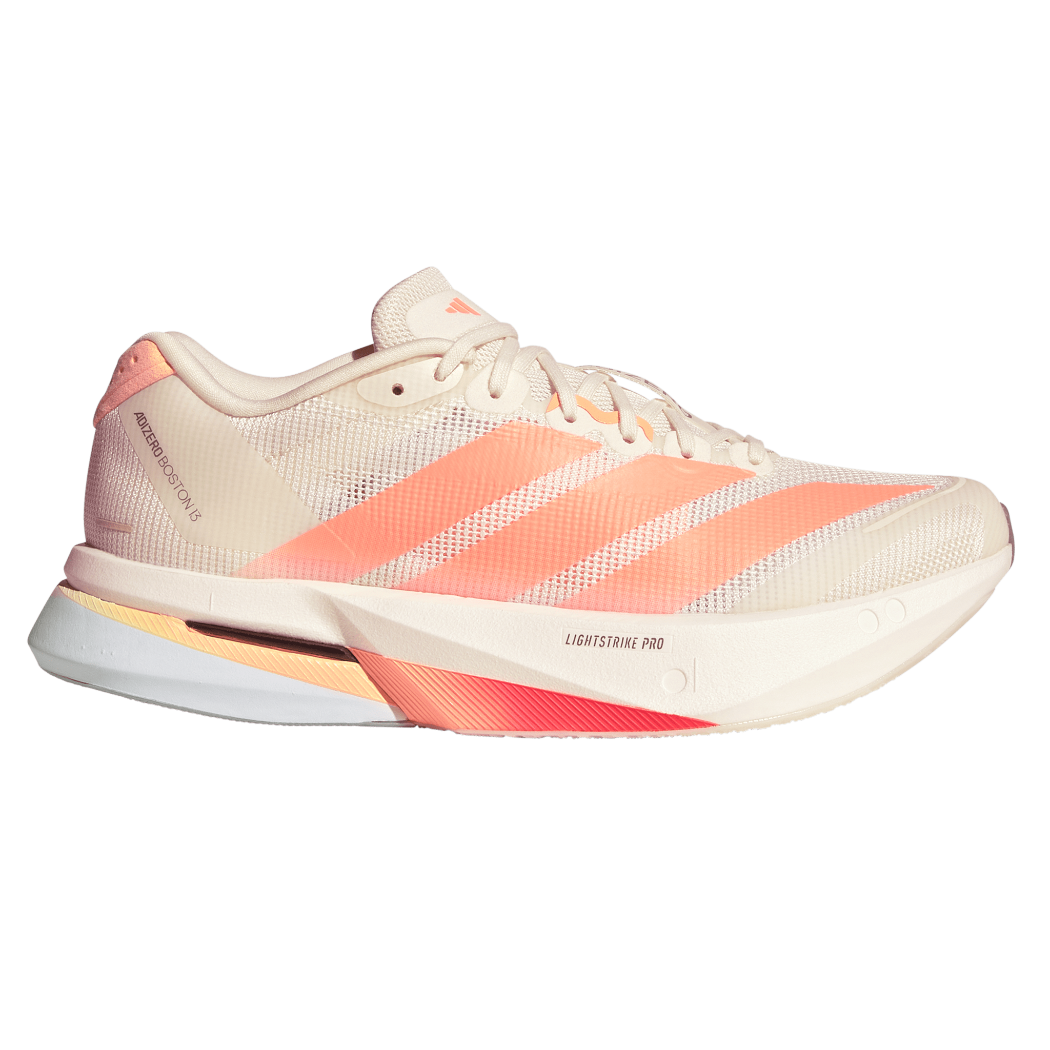 Adidas Womens Adizero Boston 13 - Off White/Beam Orange/Acid Orange - Neutral - SS26