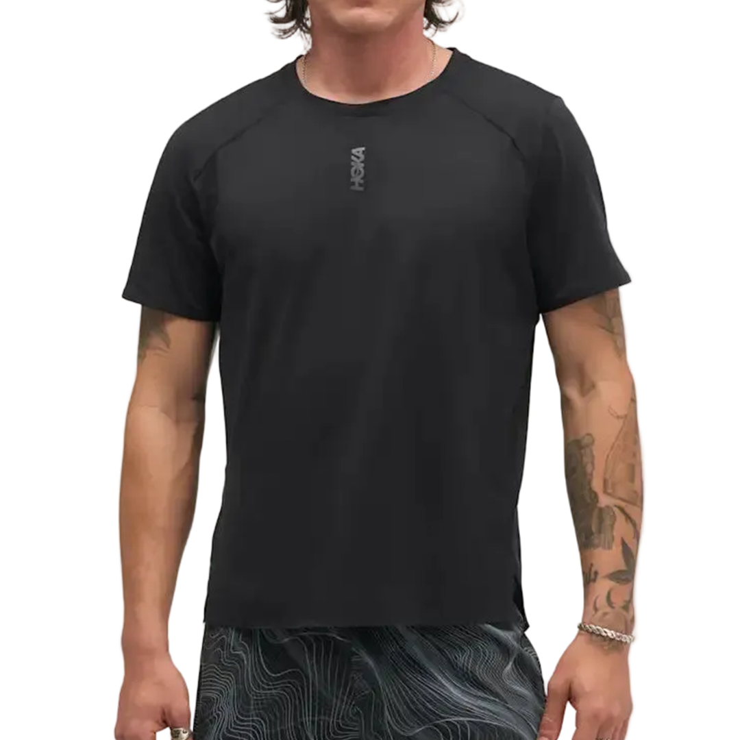 Hoka Mens Everyrun Short Sleeve - Black - AW26