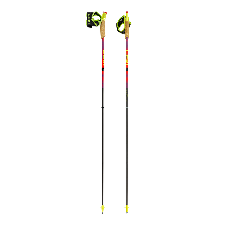Leki Ultratrail FX.One SL (Super Lite) Trail Running Poles - Bright Red/Violet/Neon Yellow