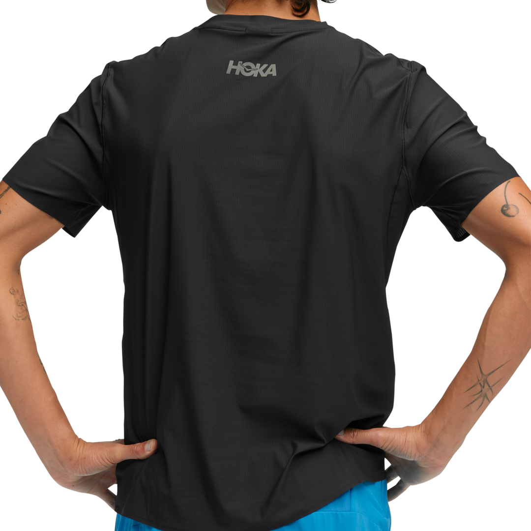 Hoka Mens Airolite Run Short Sleeve 2.0 - Black