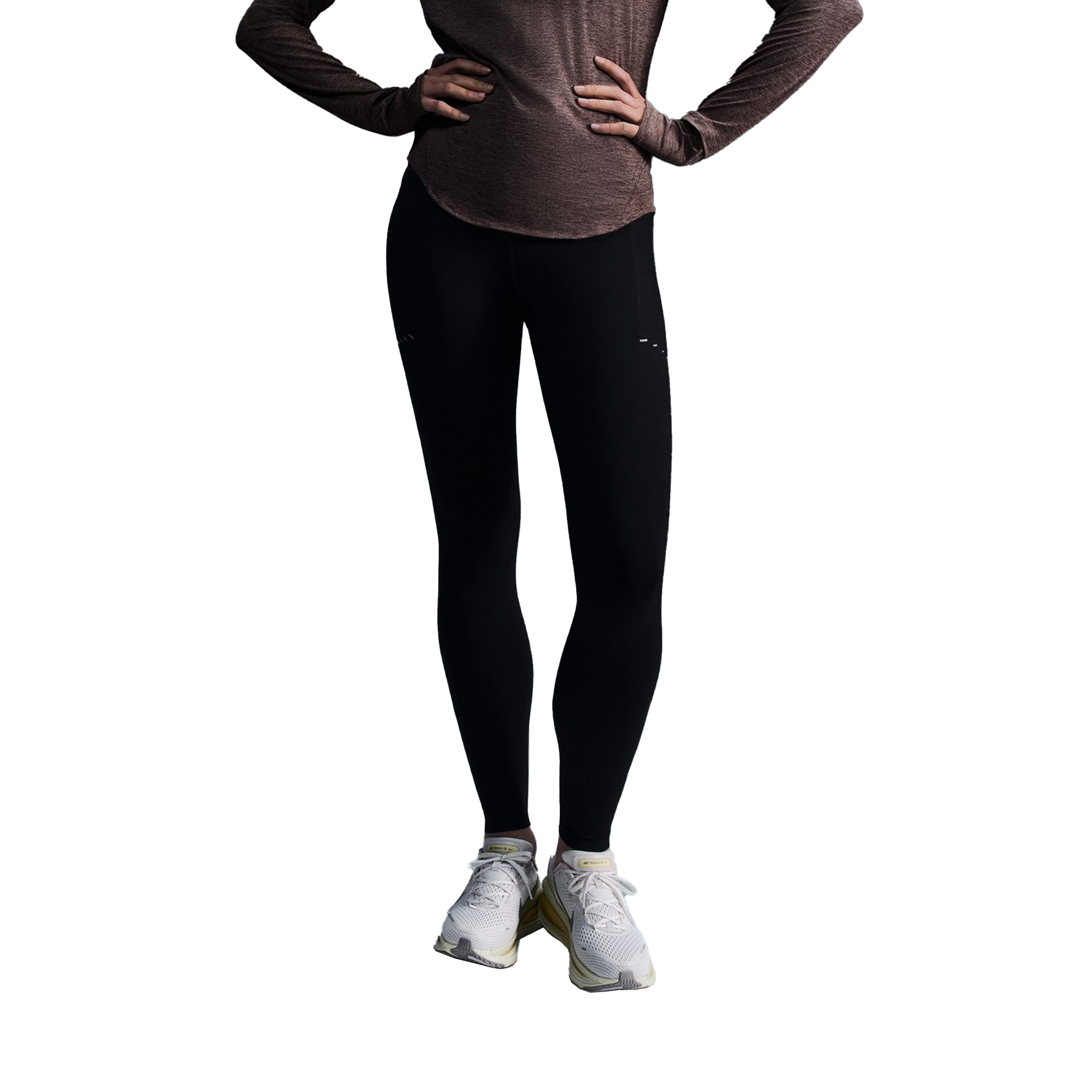 Nike Damen 7/8 Swift Tight mit hoher Taille und Taschen – Schwarz/Reflektierendes Silber