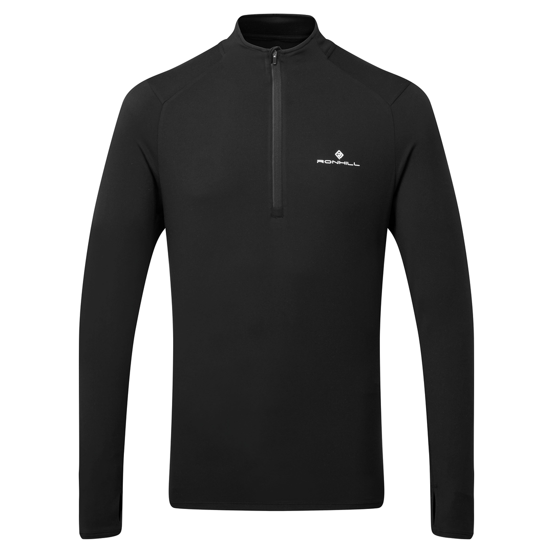 RonHill Mens Core Thermal 1/2 Zip - Black/Bright White - AW25