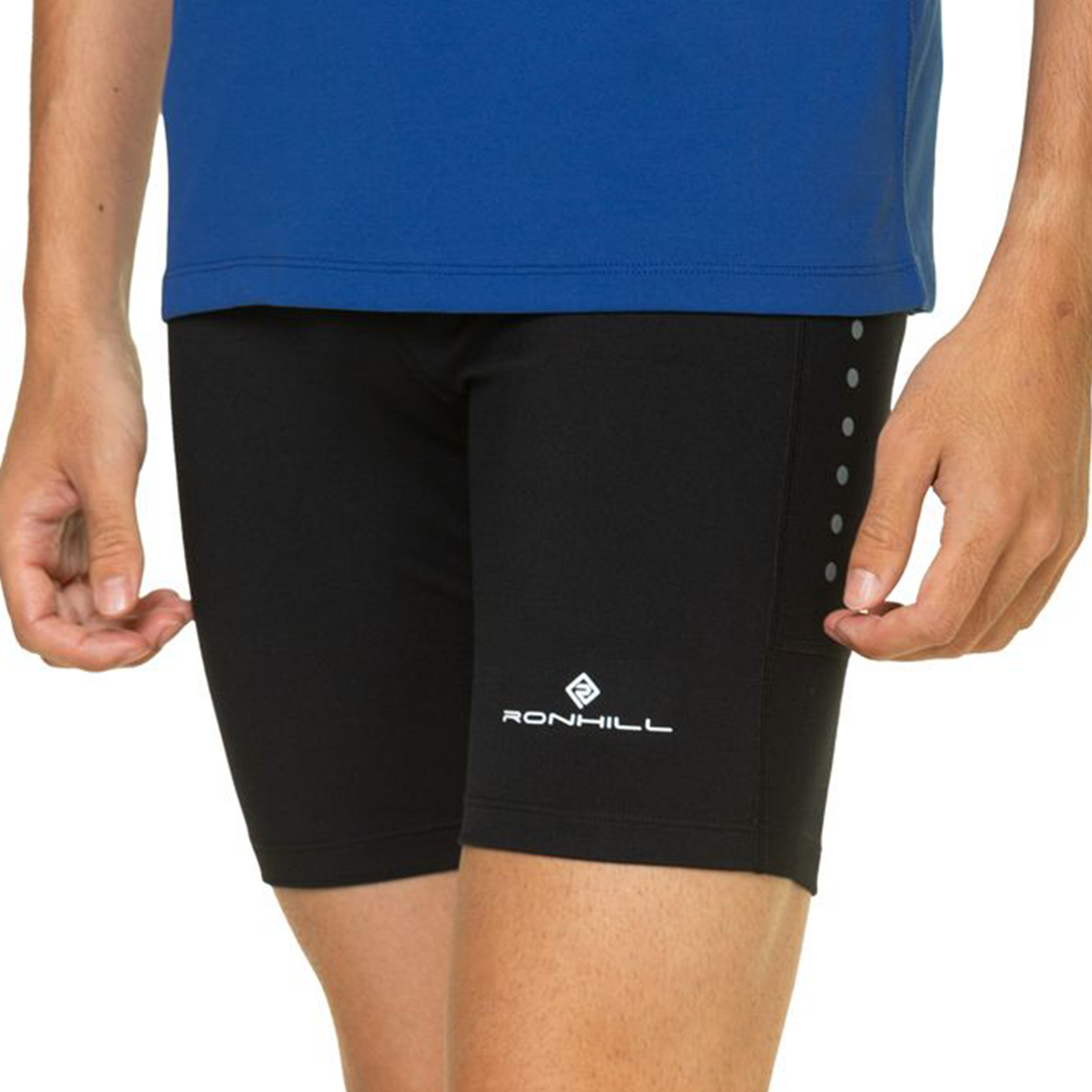 RonHill Mens Core Stretch Short - All Black - AW25